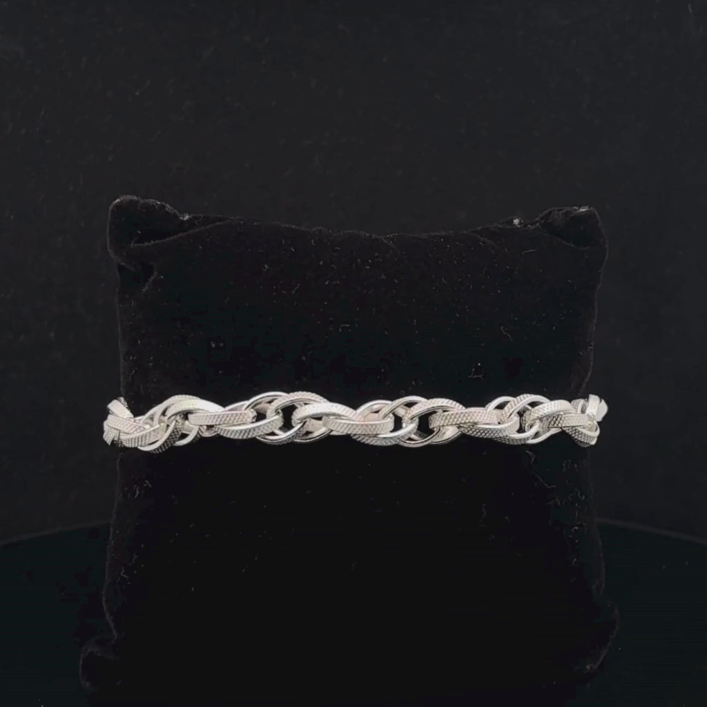 Silver Man's Kadi Twist Indo Bracelet