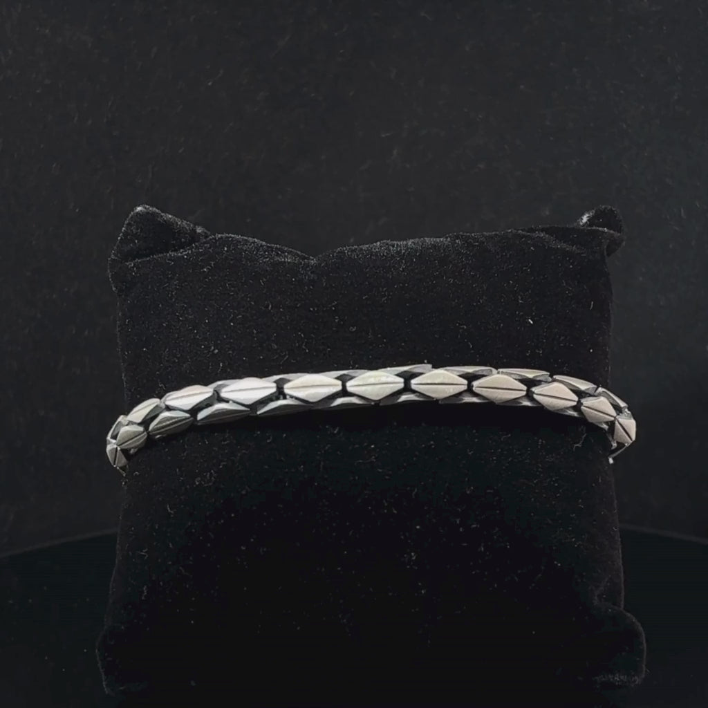 Silver Man's Kaju Katli Bracelet