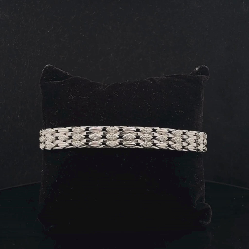 Silver Man's Three Line Kaju Katli Bracelet