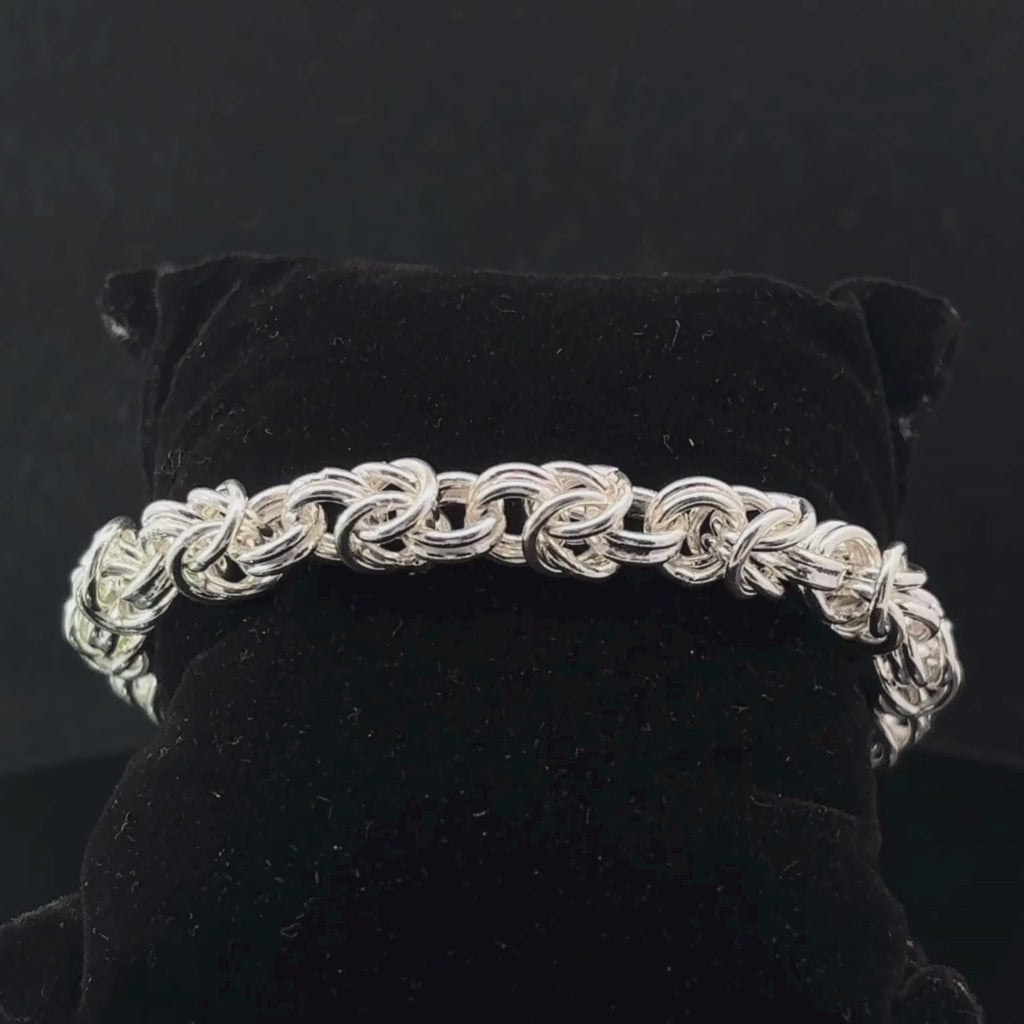 Silver Man's Double Kadi Indo Bracelet