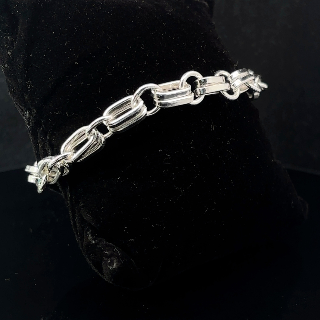 Silver Man's Link Bracelet