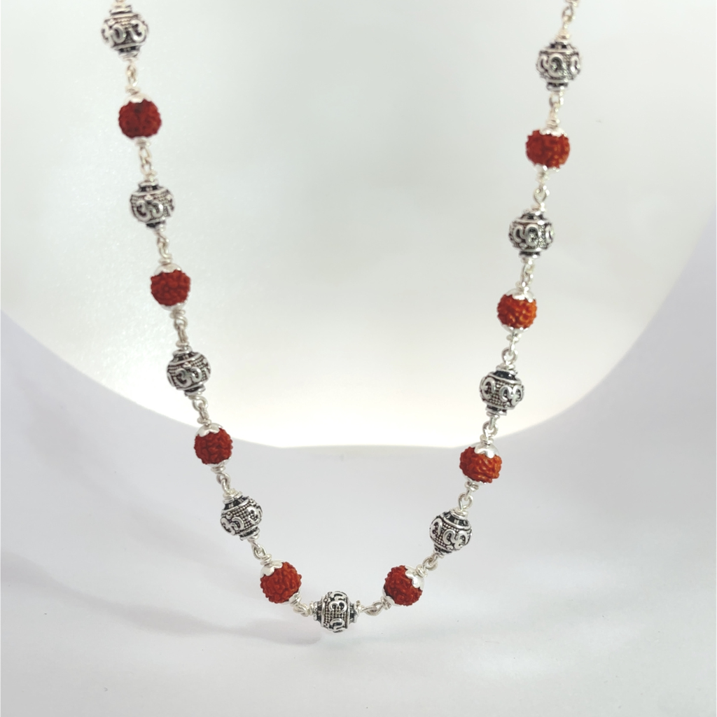 Om Large Beads Rudraksha Mala