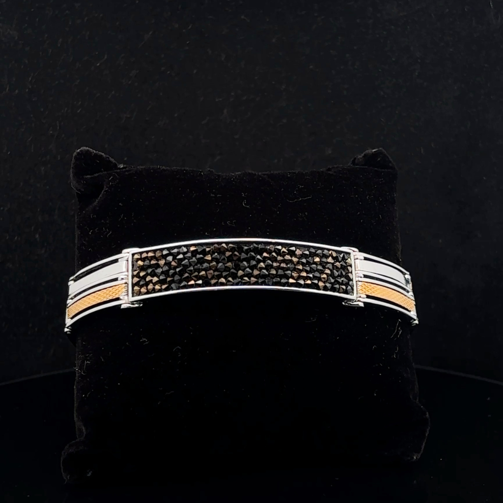 Silver Man's Two Tone Belt Bracelet