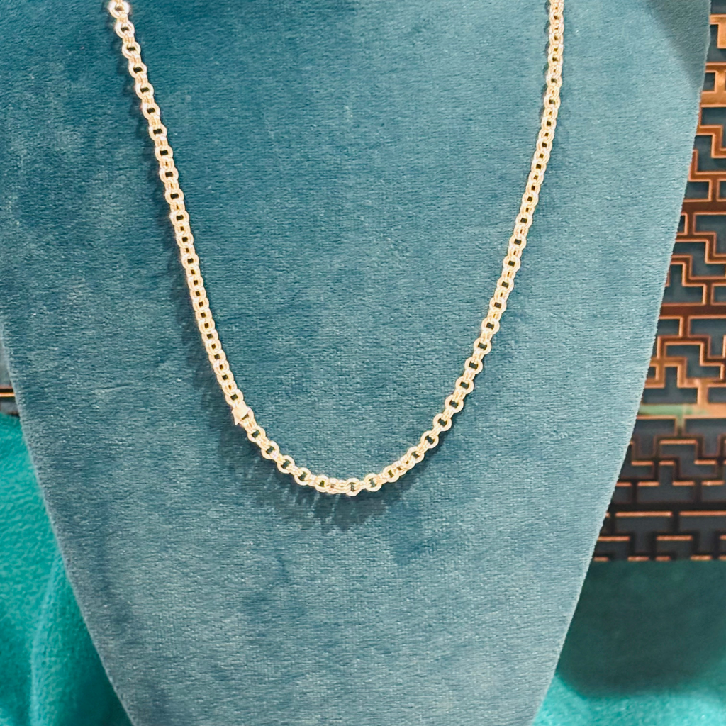 Silver Man's Double Kadi Link Chain