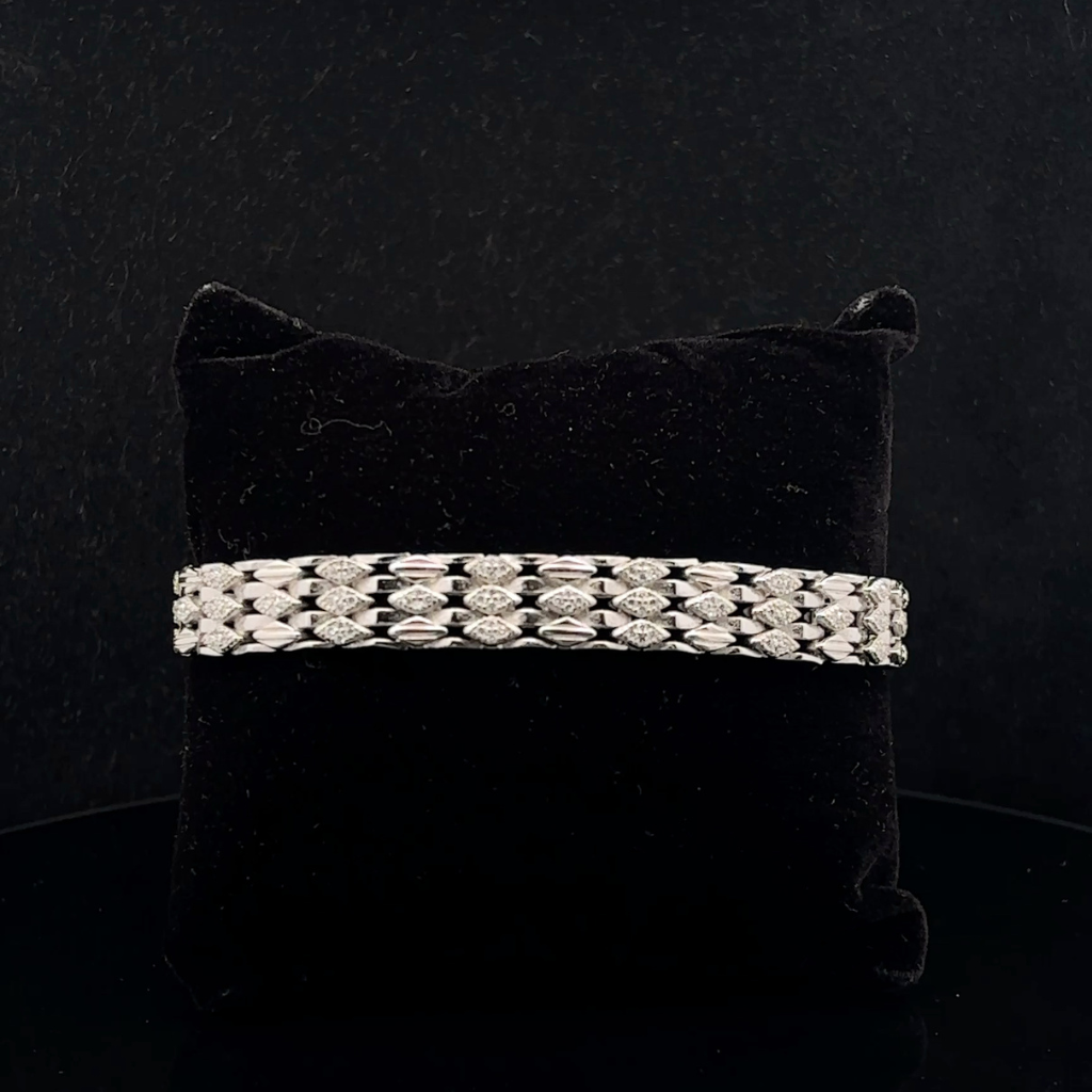 Silver Man's Three Line Kaju Katli Bracelet
