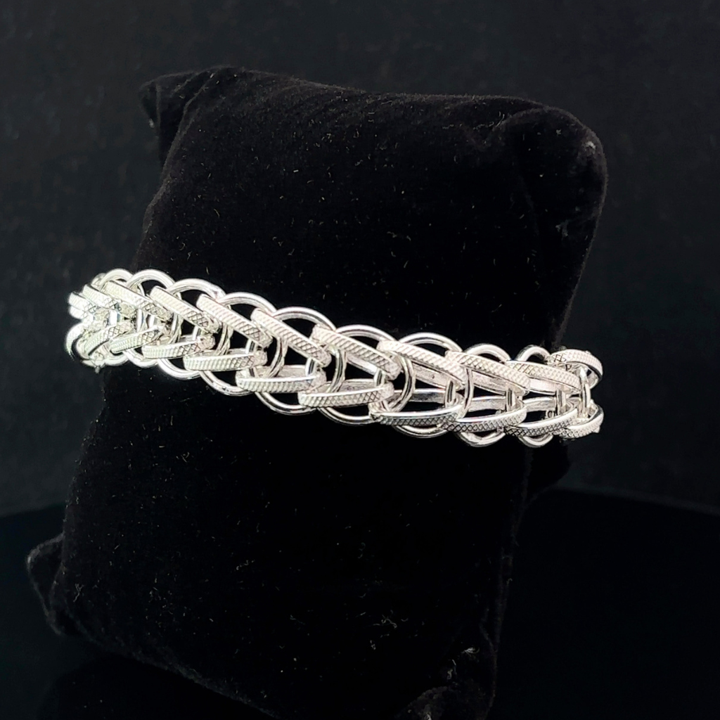 Silver Man's Cross Indo Bracelet