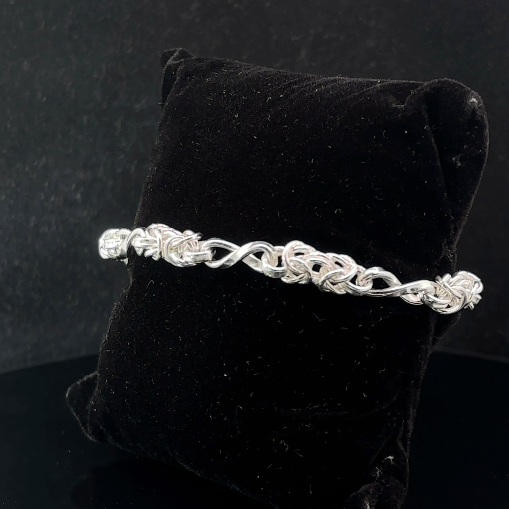 Silver Man's Twist Indo Bracelet