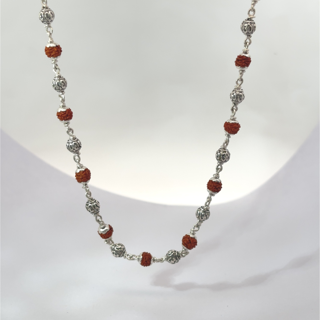 Om Small Beads Rudraksha Mala