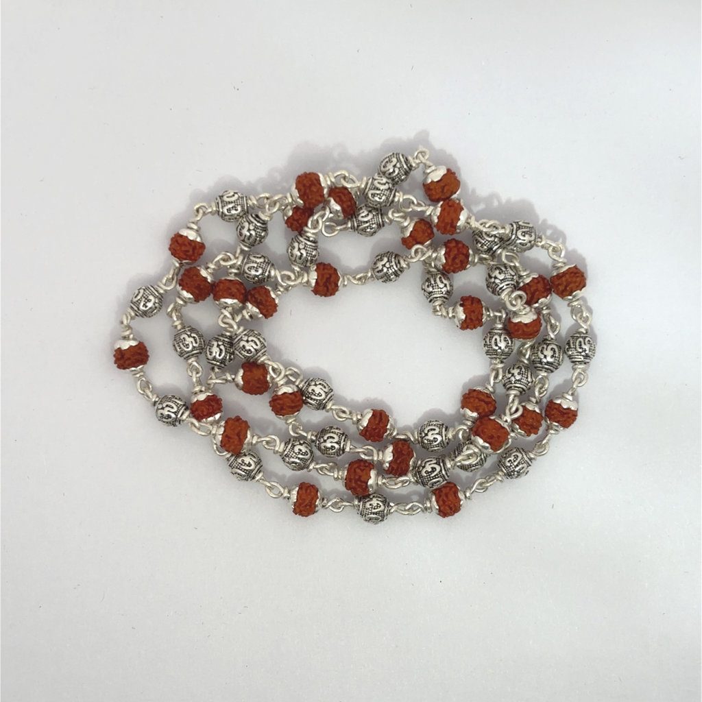 Om Small Beads Rudraksha Mala