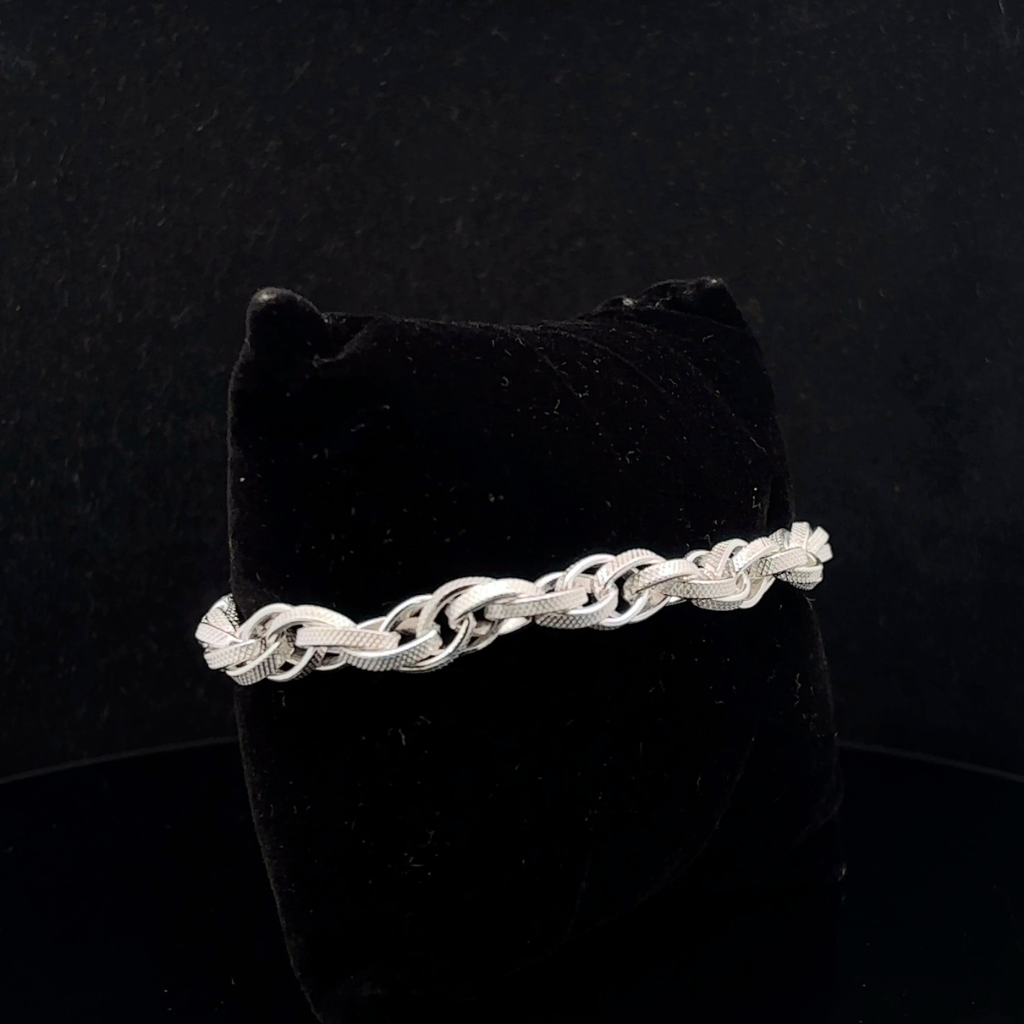 Silver Man's Kadi Twist Indo Bracelet