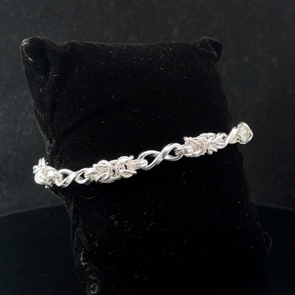 Silver Man's Twist Indo Bracelet
