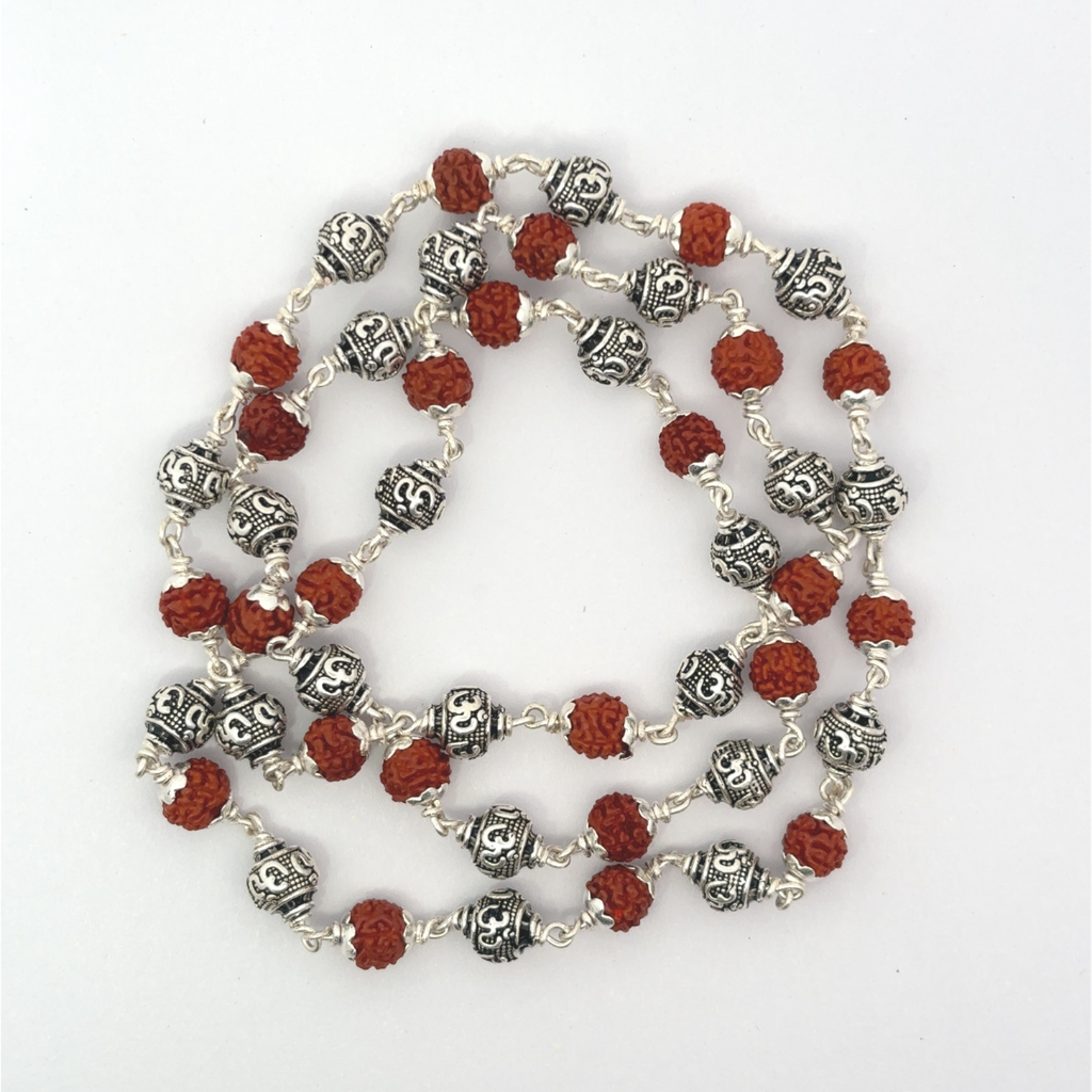 Om Large Beads Rudraksha Mala
