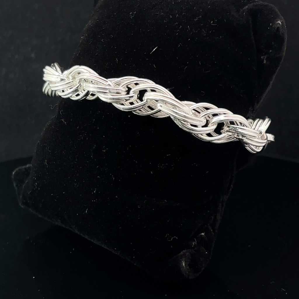 Silver Man's Indo Twist Bracelet