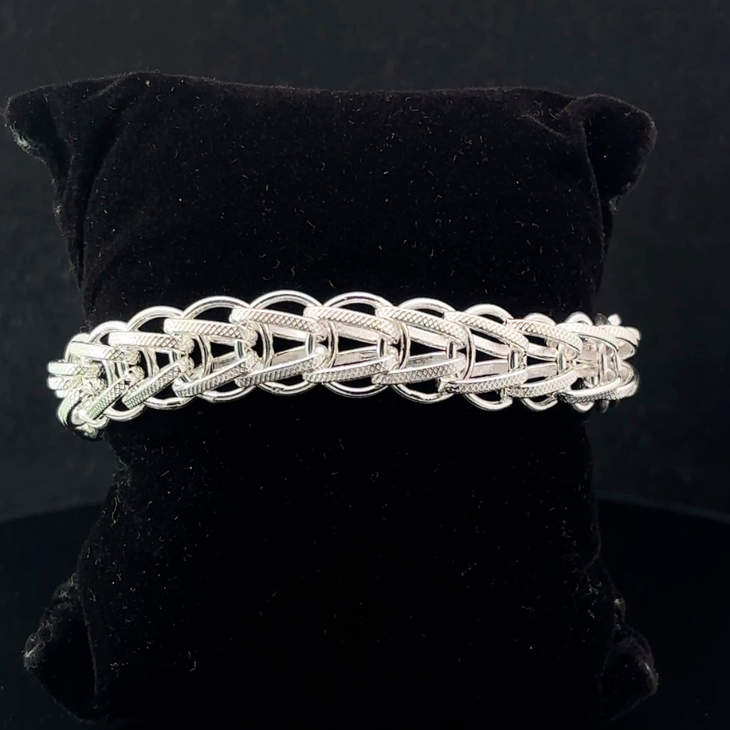 Silver Man's Cross Indo Bracelet