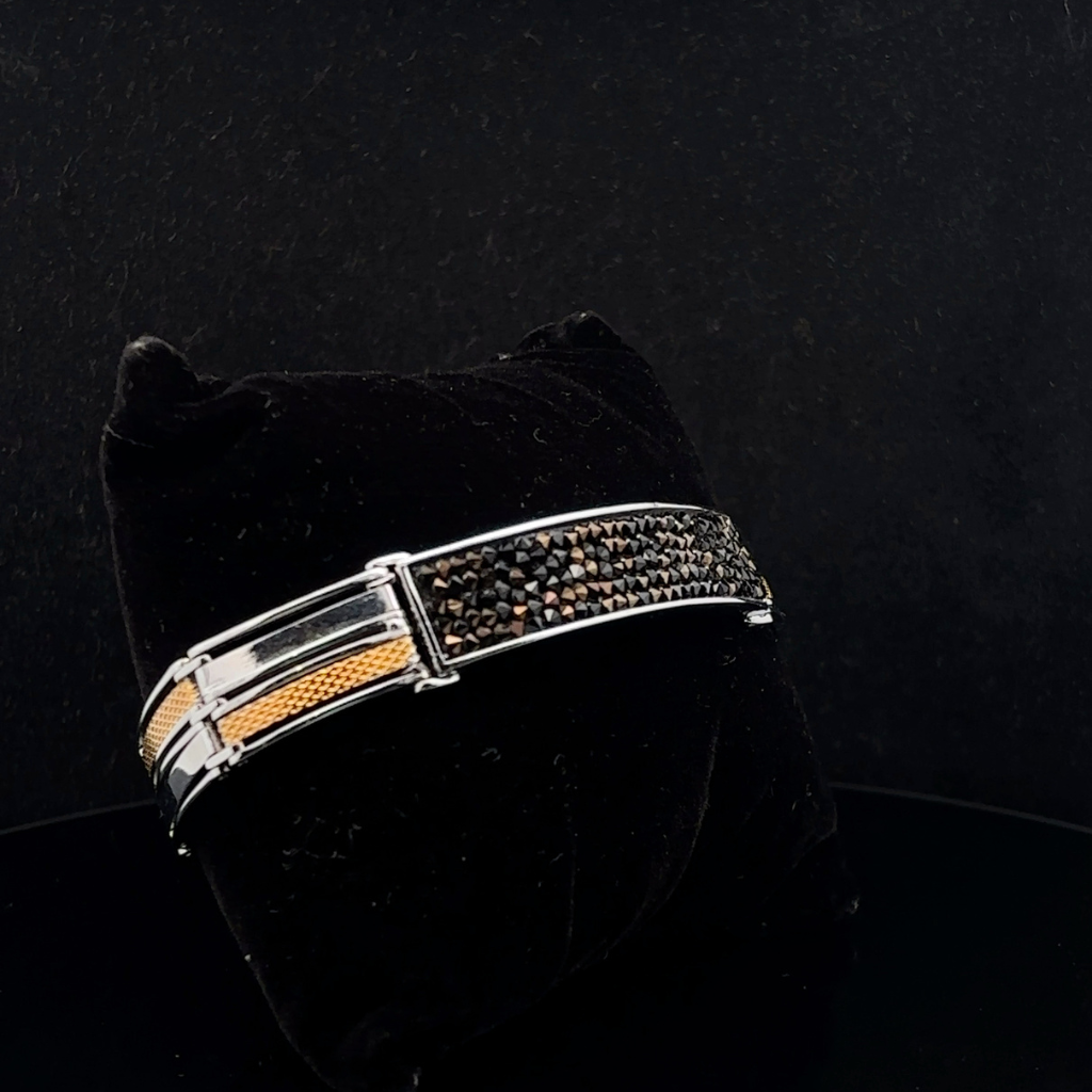 Silver Man's Two Tone Belt Bracelet