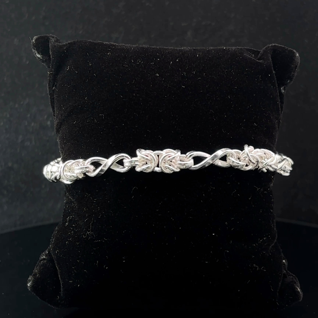 Silver Man's Twist Indo Bracelet