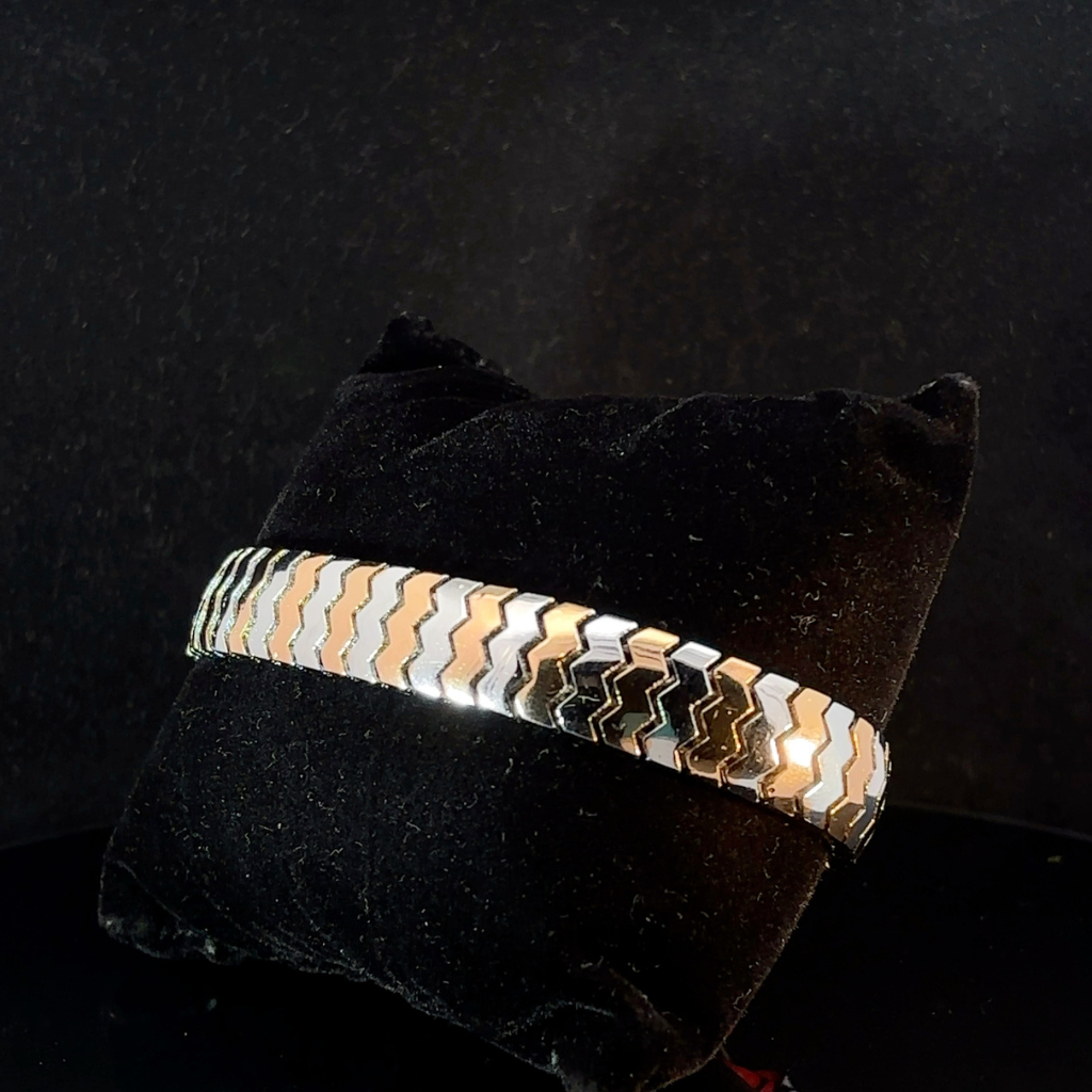 Silver Man's Python Style Bracelet