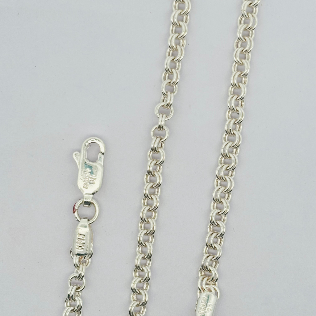 Silver Man's Double Kadi Link Chain