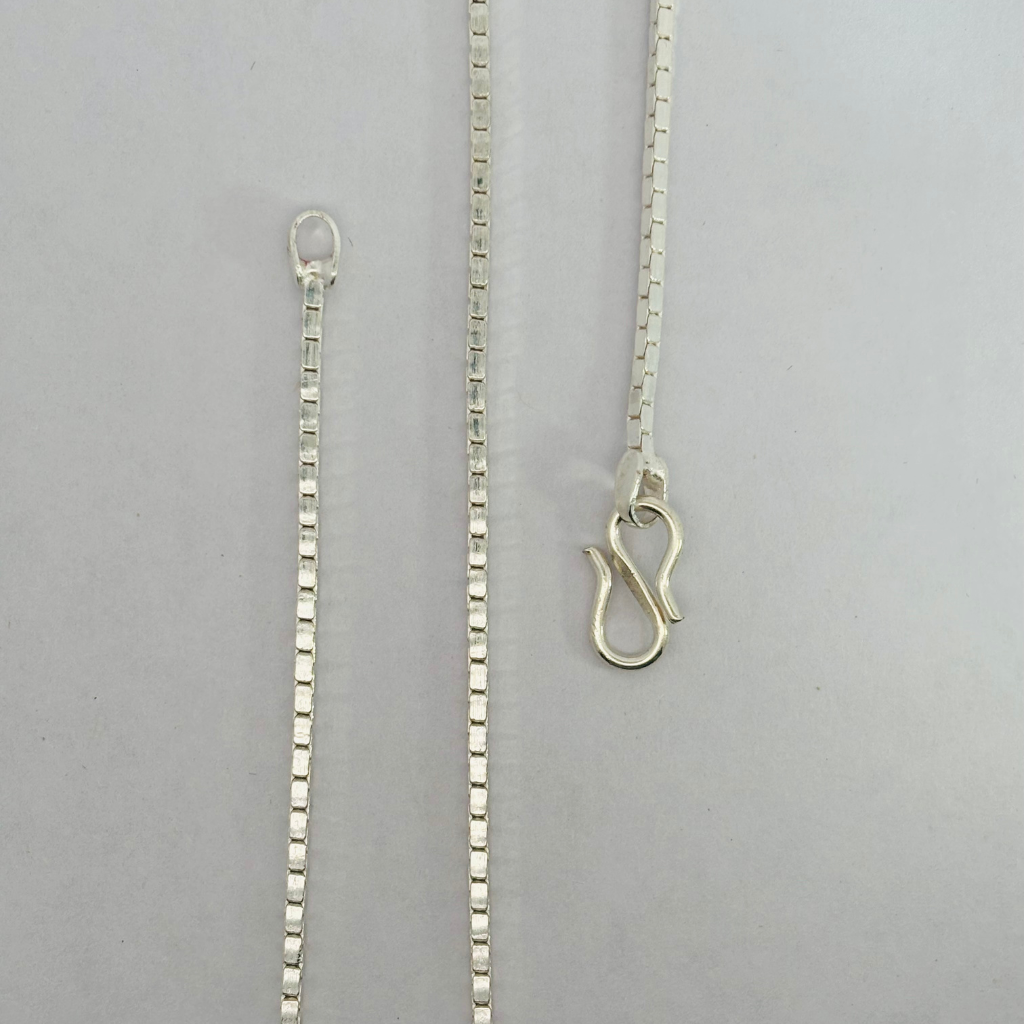 Silver Man's Square Designer Chain