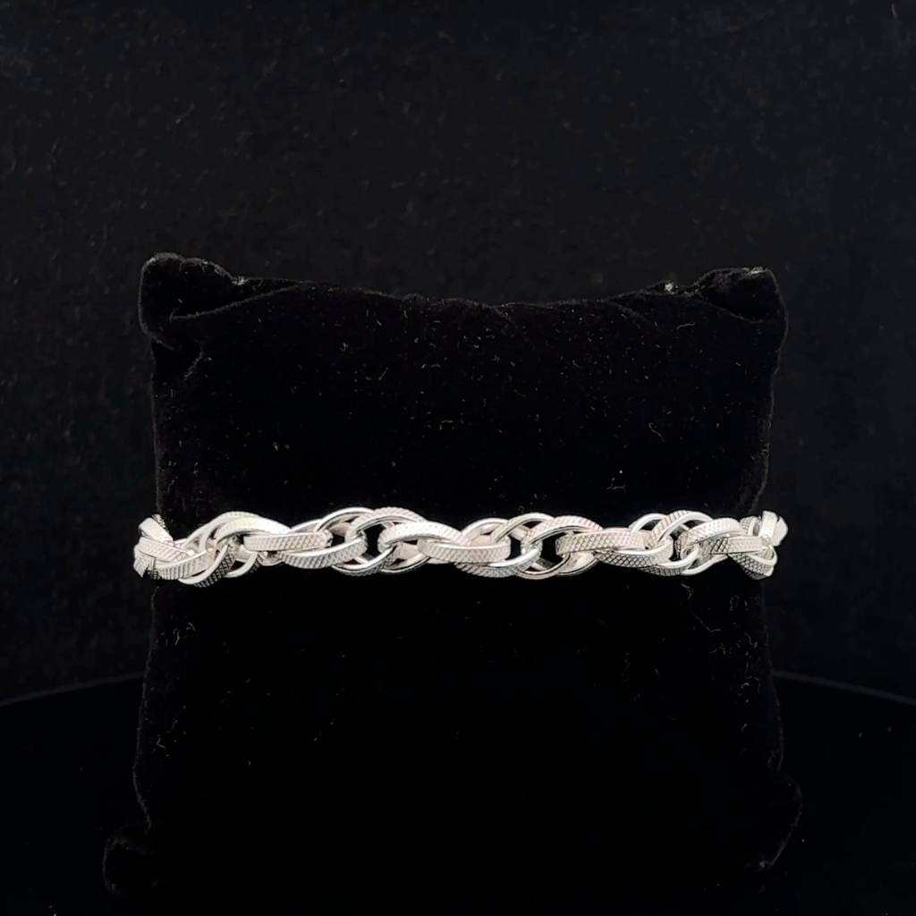 Silver Man's Kadi Twist Indo Bracelet