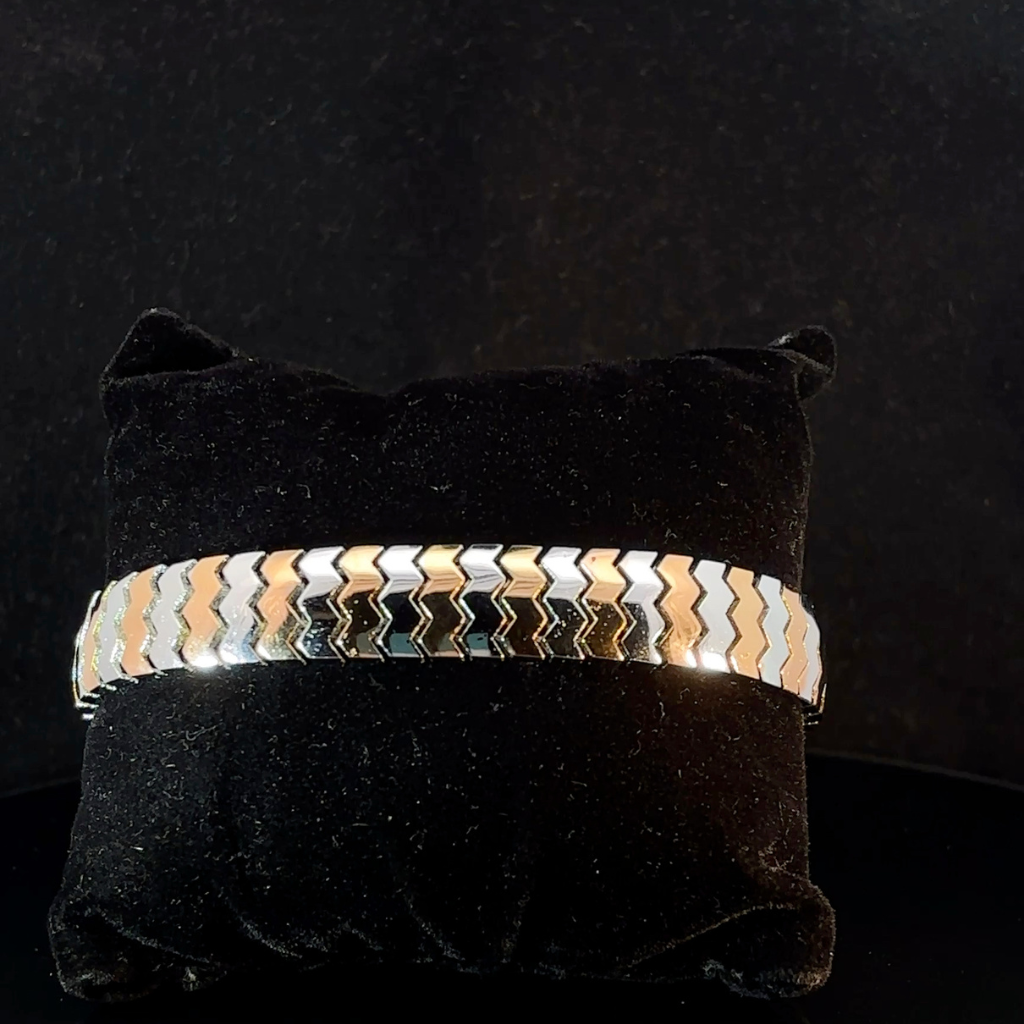 Silver Man's Python Style Bracelet